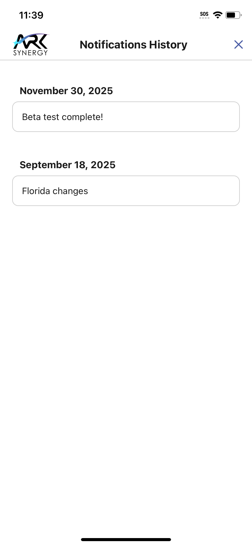Notifications screenshot